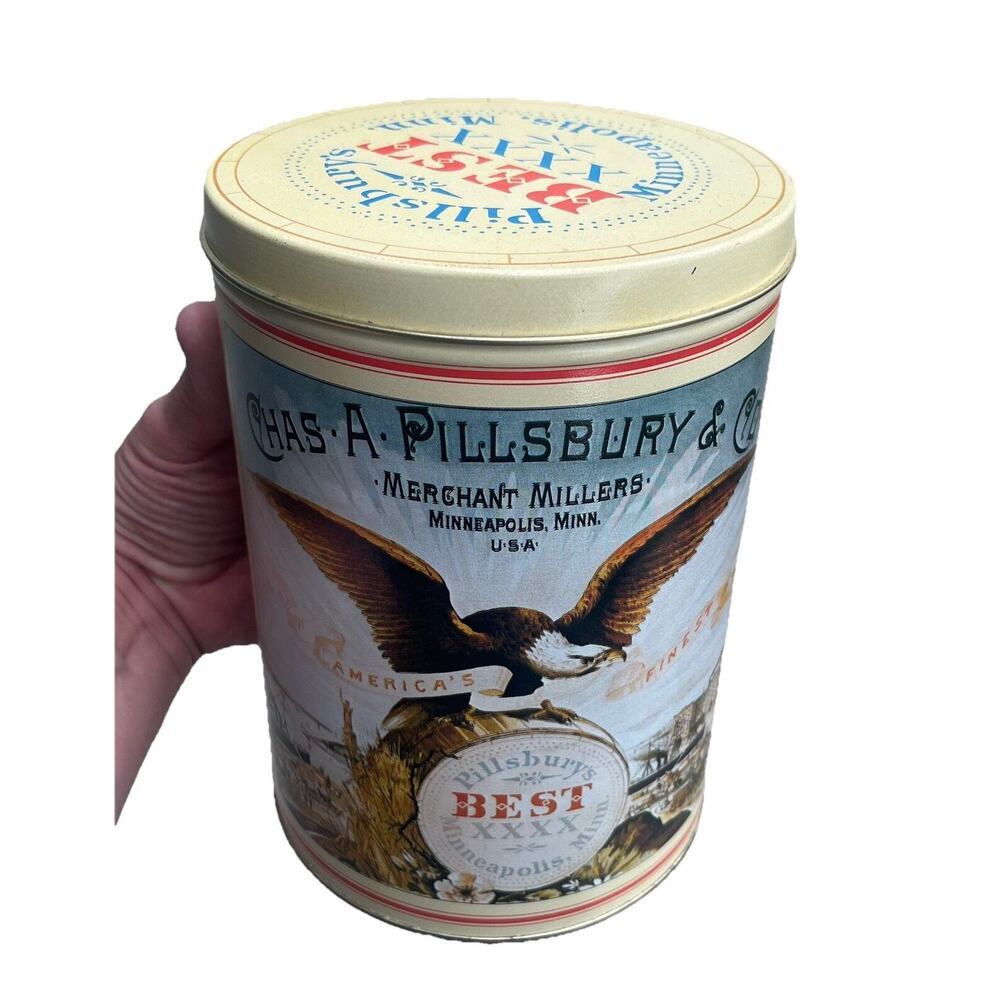 1982 Pillsbury's Best Flour Tin Canister Storage Container Minneapolis Metal